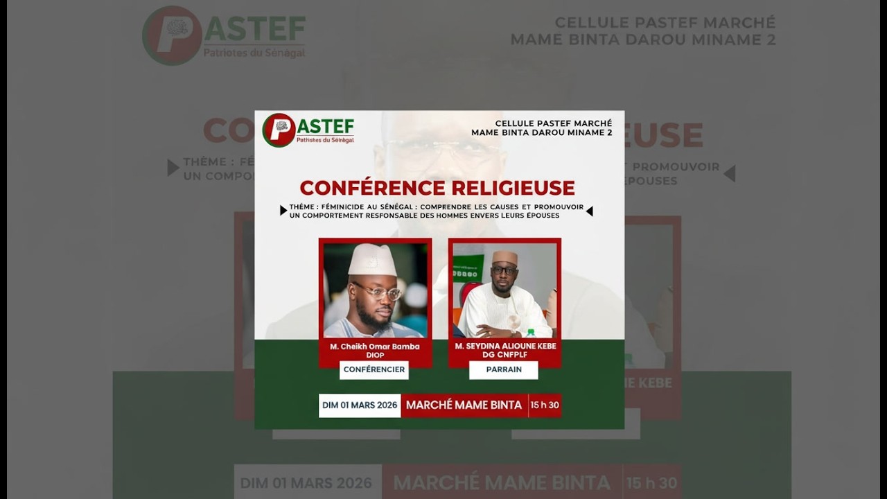En Direct  Conférence religieuse pastef touba darou minane marché mame binta...