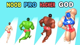 NOOB vs PRO vs HACKER vs GOD in Muscle Race 3D screenshot 3