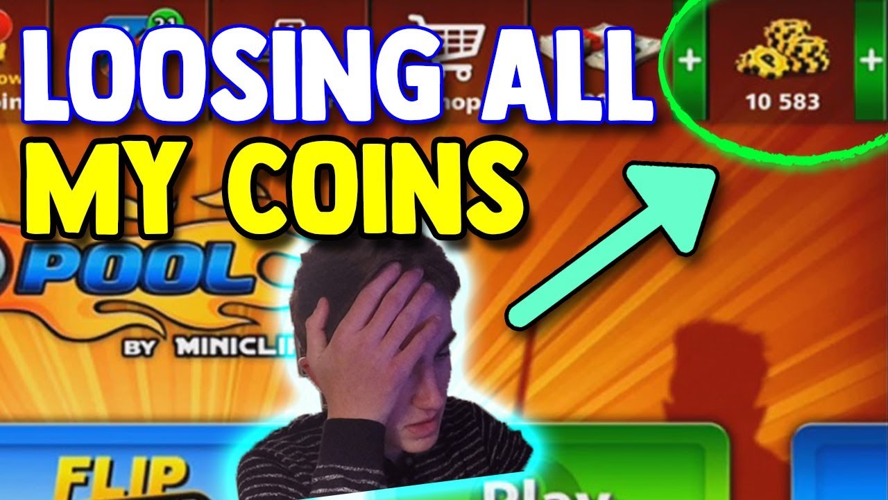 LOOSING ALL MY COINS ON MY ACCOUNT | FaceCam 8 Ball Pool ...