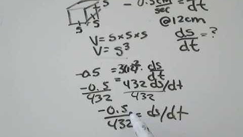 Related Rates in Calculus: Cube V=l*w*h=s^3