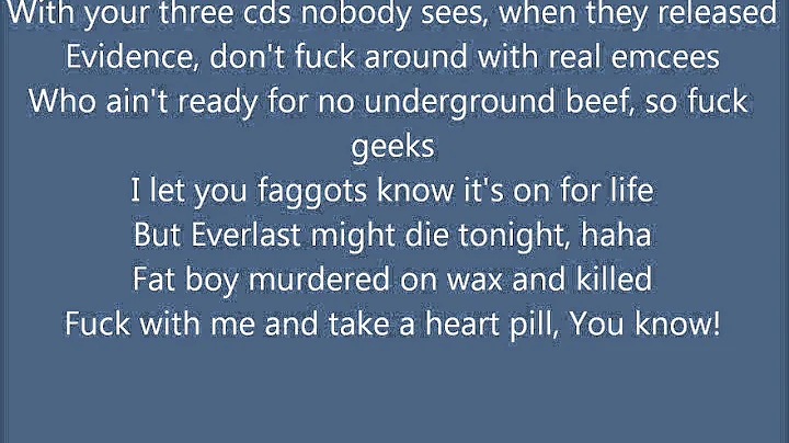 D12 - Quitter (Lyrics on screen) [Everlast Diss][HD]