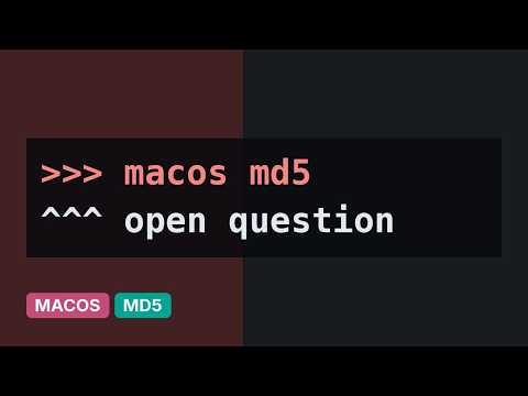 How to verify a .md5sum file in snow leopard? (4 Solutions!!)