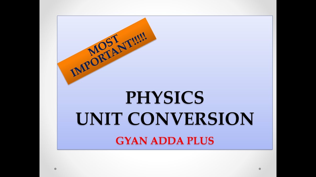 physics 101 conversions