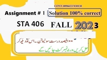 sta 406 assignment 1 solution fall 2023|sta406 assignment 1 solution fall 2023|sta 406 assignment 1