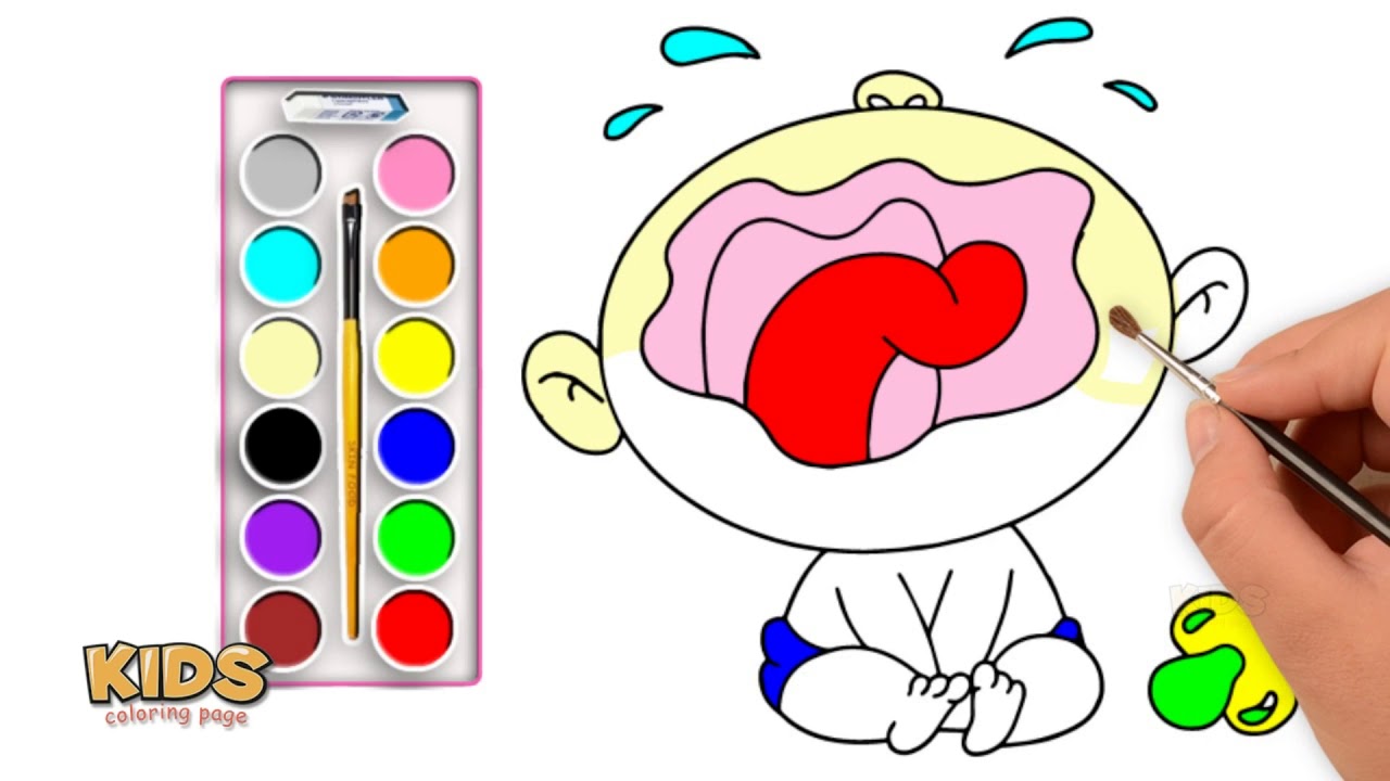 Download how to draw a baby: crying step by step learn color Doraemon super coloring pages for kids - YouTube