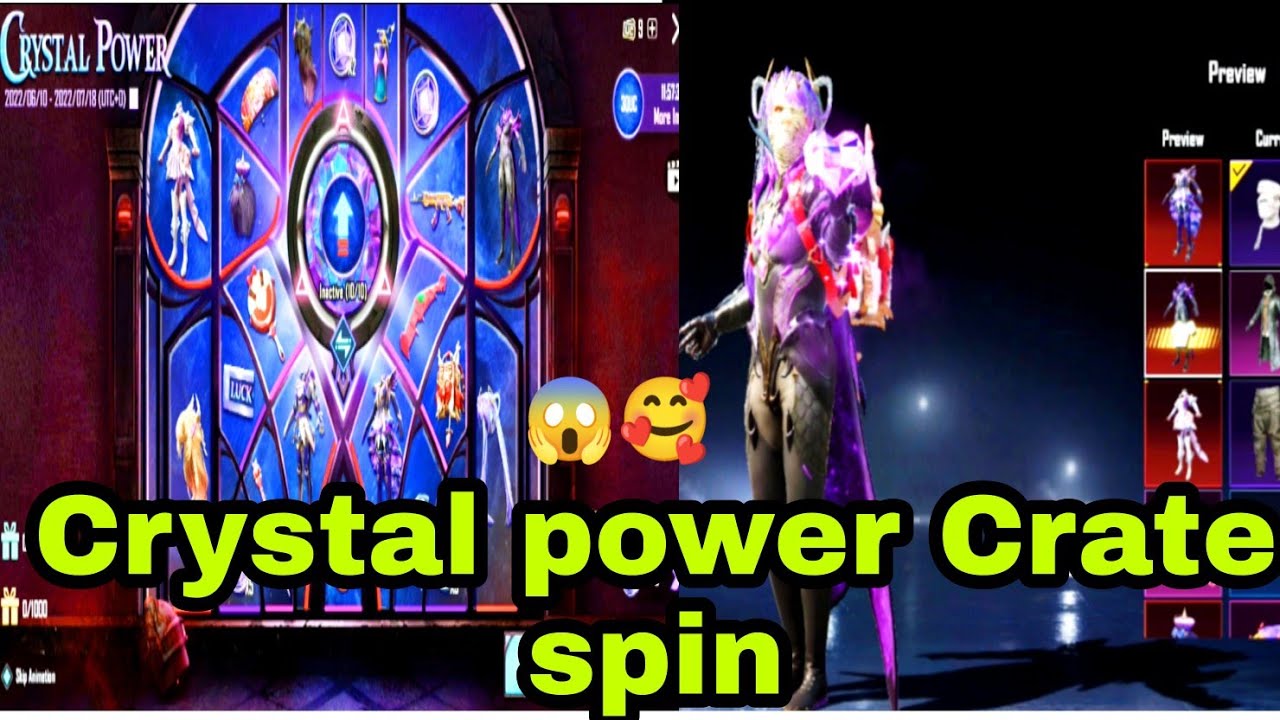 🤩 OMG NEW 8 MYTHIC CRYSTAL POWER LUCKY SPIN | CRYSTAL POWER LUCKY SPIN CRATE OPENING PUBG/BGMI