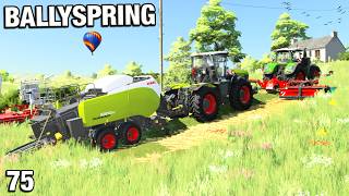 DOING A BIG CONTRACT WITH A CLAAS XERION BallySpring FS22 Ep 75