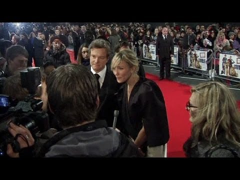 كولين فيرث و كاميرون دياز في العرض الاول لفلم غامبيت