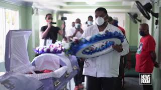 President Dr. Irfaan Ali paying his respect at Sandy's funeral home