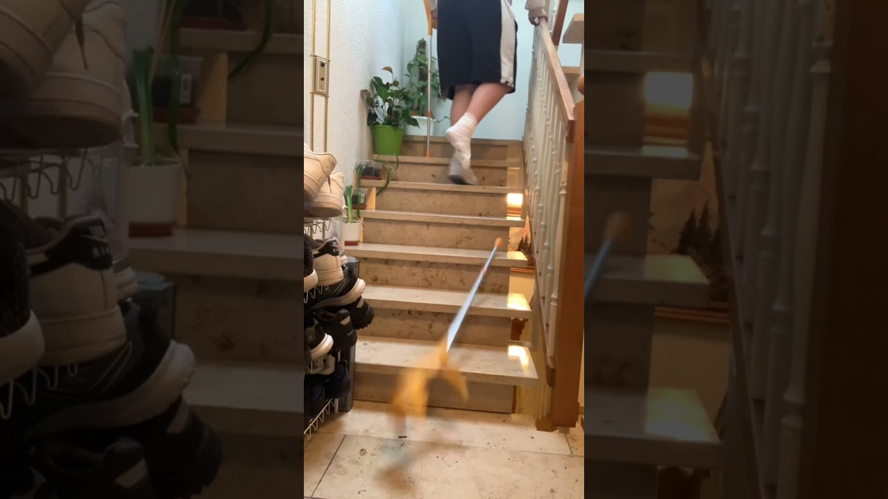 Mach es so wenn du Krücken die Treppen hoch gehst