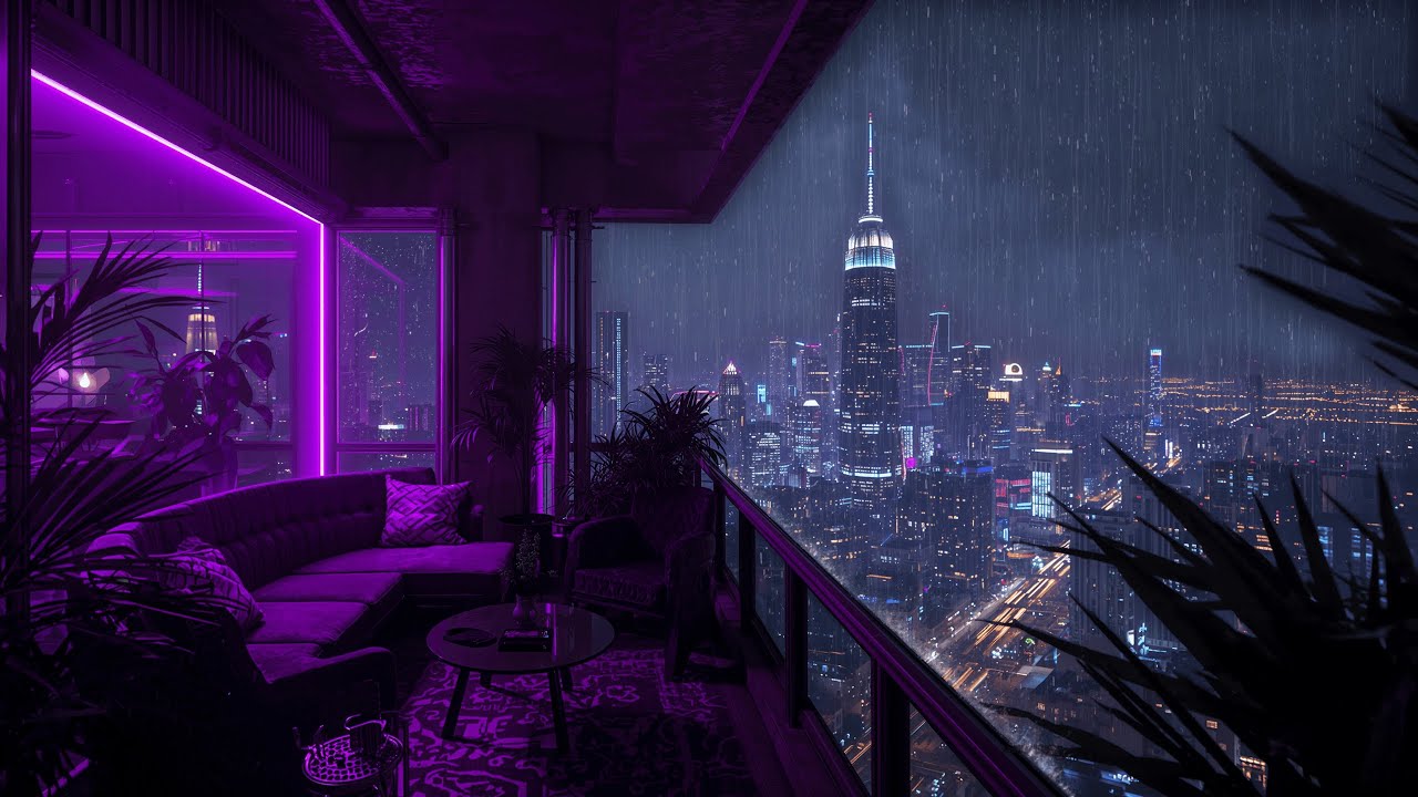 Shibuya After Dark – Lofi Rain & Cozy Neon Balcony Nights | 4K