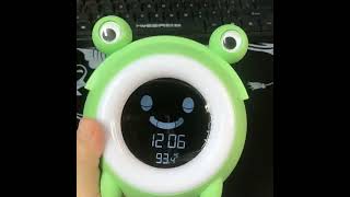 New Trend Baby Kids Cartoon Cute Unique Frog Alarm Clock Sleep Training Led Bedroom Desk Night Light