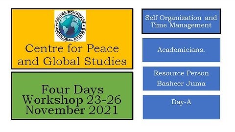 Basheer Juma-Self Organization and time management for Academicians.
