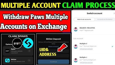 Paws multiple accounts withdraw in bitget exchange complete process|paws new update