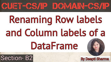 Renaming Row labels and Column labels of a DataFrame | Rename Columns & rows in a pandas DataFrame