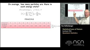 Purdue PHYS 342 L9.8: Statistical Laws of Nature: Quantum Statistics