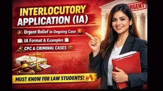 Interlocutory Application (IA) Explained in Hinglish| IA Drafting Format | Must Watch ⚖️🔥