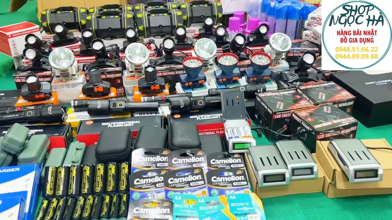 Đèn pin nhật chống nước, Sony đèn pin lớn nhỏ, đội đầu, Đèn pin sạc 18500, 18650, 26650, pin sạc 