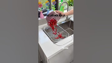 Rổ lưới inox gác bồn rửa chén siêu tiện lợi. #shortsvideo #giadung #giadungdaily