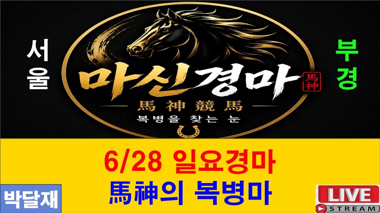 6월28일 일요경마#분석방송#전경주 라이브 방송#마신경마#박달재#경마 분석 전문 채널#복병마 발굴#정확한 분석#전개포인트 제시