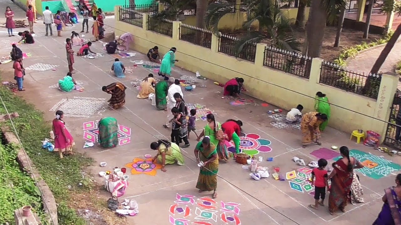 Rangoli Competition Video 2020 | Sankranthi Muggula Poteelu | Village Traditions