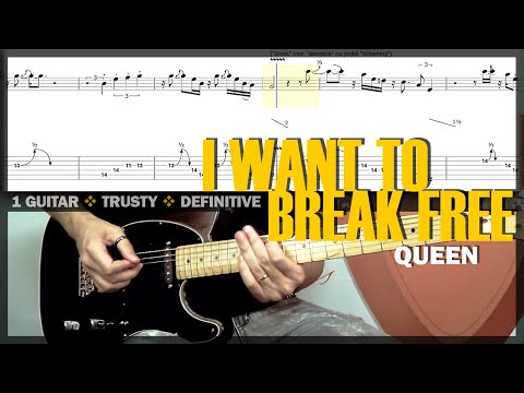 I Want To Break Free | Guitar Cover Tab | Solo Lesson | Synth Tone Effect | Bt W Vocal Queen