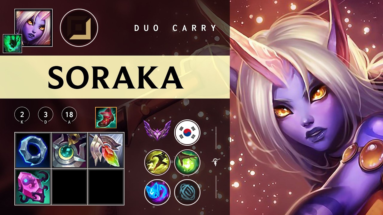 Soraka Carry vs Ezreal - KR Master Patch 26.04