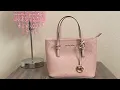 What s in my bag Michael Kors jet set travel dark powder plush tote review