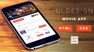 Mobile App UI Design Tutorial - Movie App HTML CSS Speed Coding with Source Code