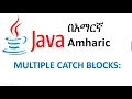Multiple Catch blocks Exception Handling