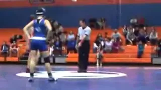 beautiful catlike girl pins guy in a wrestling match