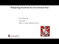 Preparing Families for the School Year