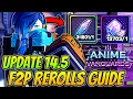 The BEST F2P Reroll Guide In Anime Vanguards Update 14 5