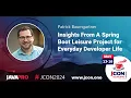 Insights From A Spring Boot Leisure Project for Everyday Developer Life Patrick Baumgartner EN