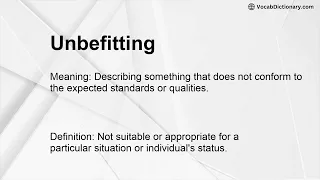 Unbefitting Meaning