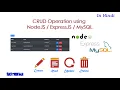 Node js EXPRESS MySQL CRUD - GET POST PUT PATCH and DELETE In Hindi