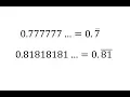 Convert a Repeating Decimal to a Fraction Part 1