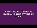 C How to format date and time string in C