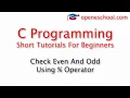 C Programming Basics - Check Odd And Even Numbers