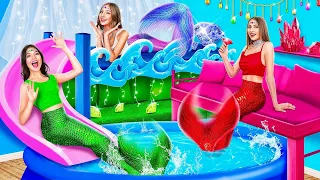 نبني سرير بطابقين من أجل الثلاثة توائم من حوريات البحر الجزء الثاني فتاة الزمرد الياقوت والألماس 