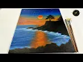 Download Lagu Full moon view from the seaside/ Acrylic painting /for beginners