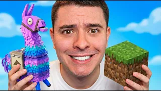 MESMO DESAFIO EM JOGOS DIFERENTES! FORTNITE vs MINECRAFT! Part. Geleia e Hurtig