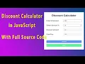 Discount Calculator in JavaScript With Full Source Code