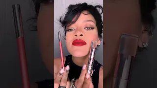 Rihanna Servin Up The Perfect Red Lip All Season Long Traced Out Lip Liner Icon Velvet In The MVP 