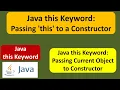 Java this Keyword Passing this to a Constructor Java Tutorial