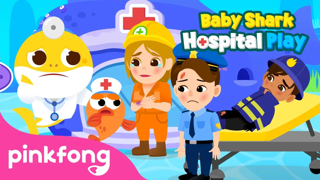 OUCH! ???? The Police Officer is hurt! ????????‍♀️ | Baby Shark's Hospital Play | Kids Cartoon | Pinkfong