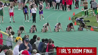 Alyssa 100m prelim and final LCAAA Invitational 4-17-25
