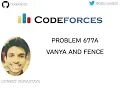 Problem 677A Codeforces Vanya and Fence 06 Jan 2019