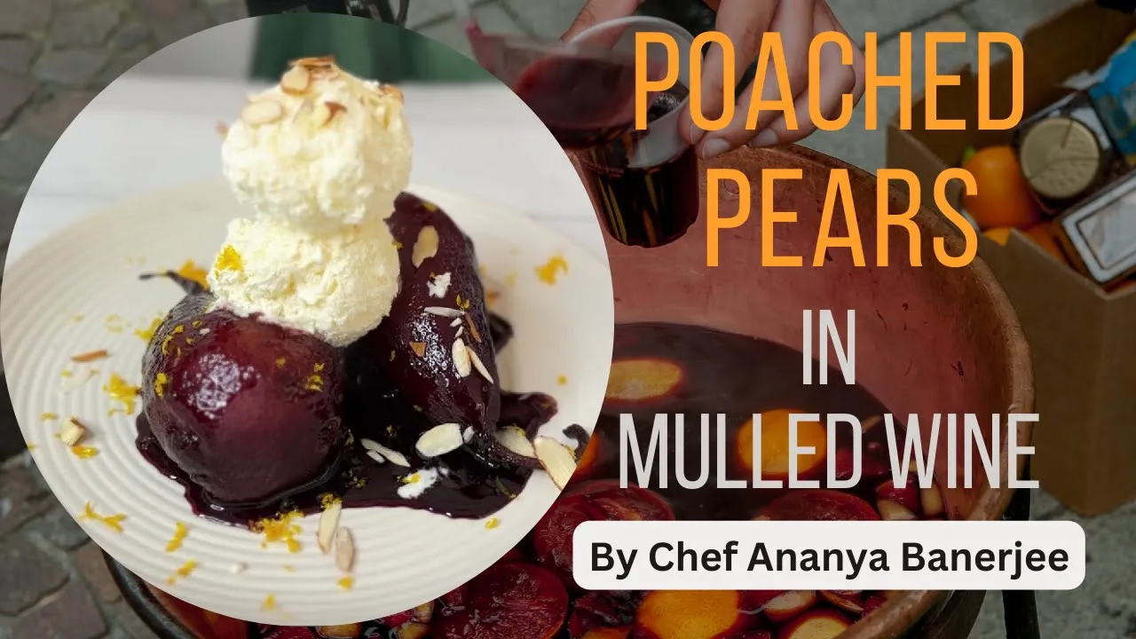 Poached Pears in Mulled Wine   Red Wine with Poached Pears by Ananya Banerjee