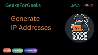 GFG Generate IP Addresses Backtracking Java Hindi